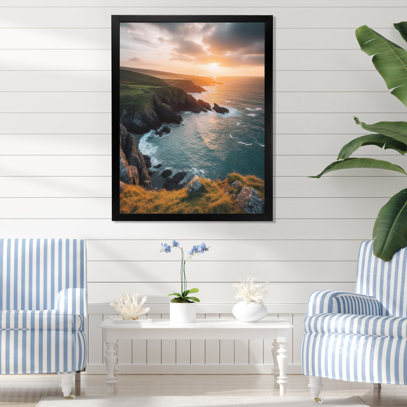 Impression sur toile Seaside Serenity I, H 20 po x l 12 po x P 1 po, Cadre simple noir