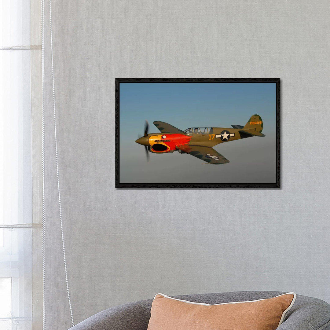 P-40 Warhawk Flying Over Chino, California von Phil Wallick - Galerie-umwickelte Leinwand Giclée auf Leinwand