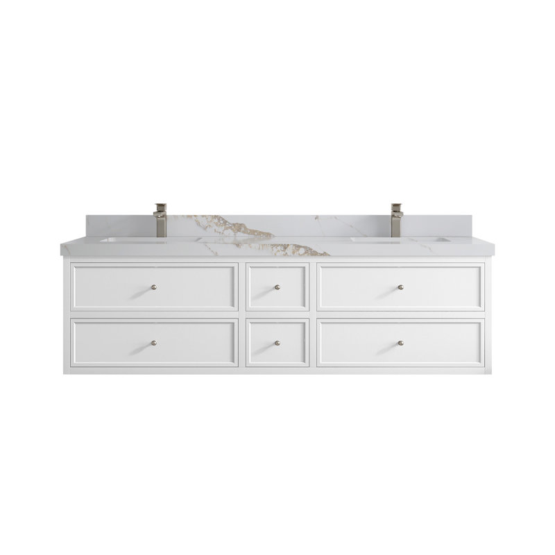 Meuble-lavabo double 72 po Roswell, Or Calacatta