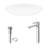 Wisteria 23" L x 14" W x 4" H Oval White Matte Stone™ Vessel Bathroom Sink with 11" H Faucet