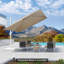 Parasol carré en polyester beige 10 'x 10'-397929495-373229230