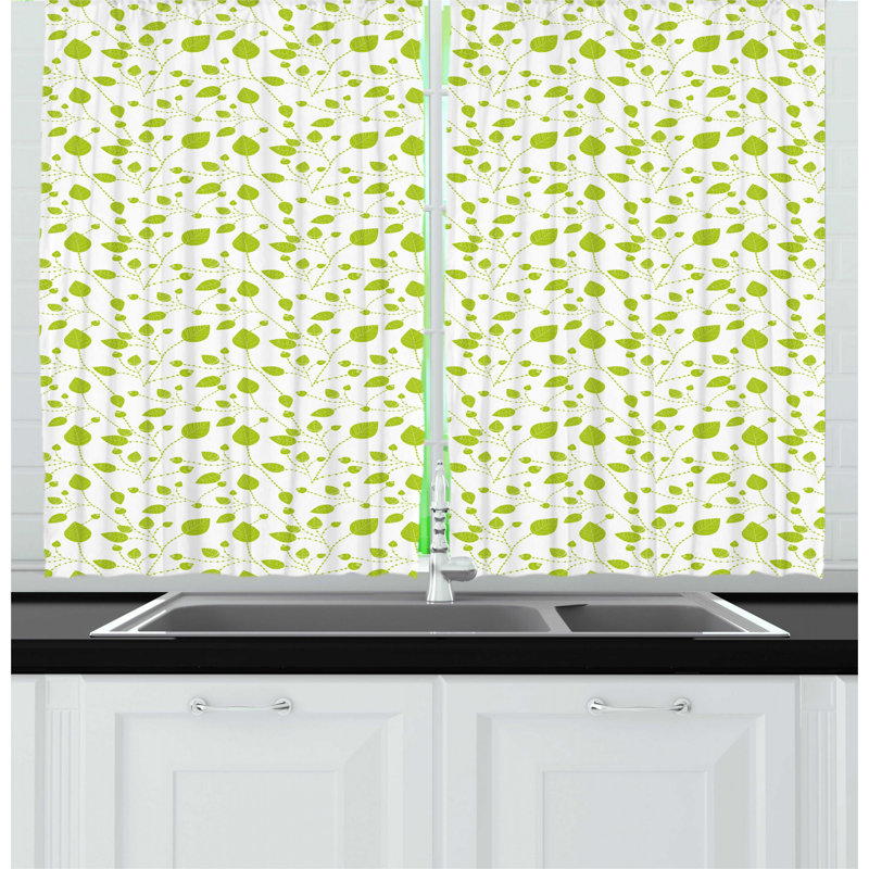 Floral Ruffled Kitchen Curtain
