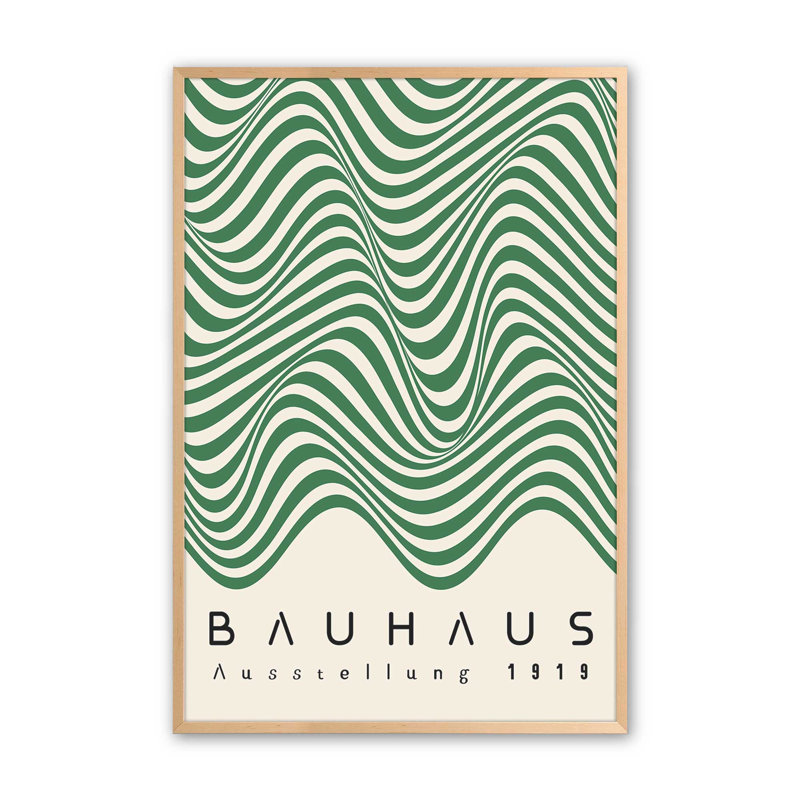 Bauhaus Curves in Motion, Érable brut encadré, H 11 po x l 9 po