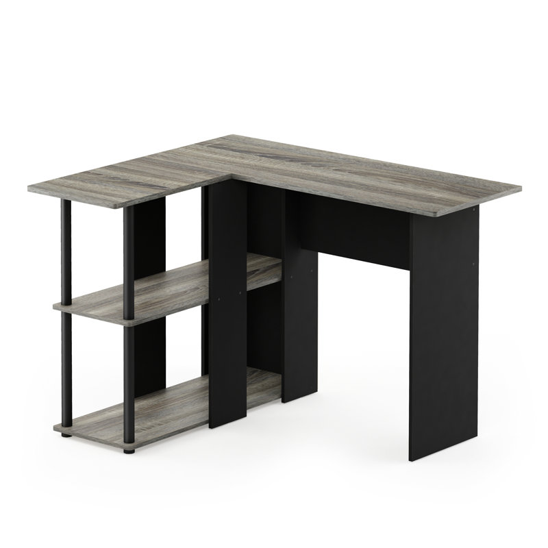 Angulo L-Shaped Computer Desk, Black, Grey