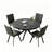 45.3"  Round Dining Table Set For 4, Extendable Wood Table With Faux Leather Chairs, Modern Kitchen Dining Room Set-1725856920