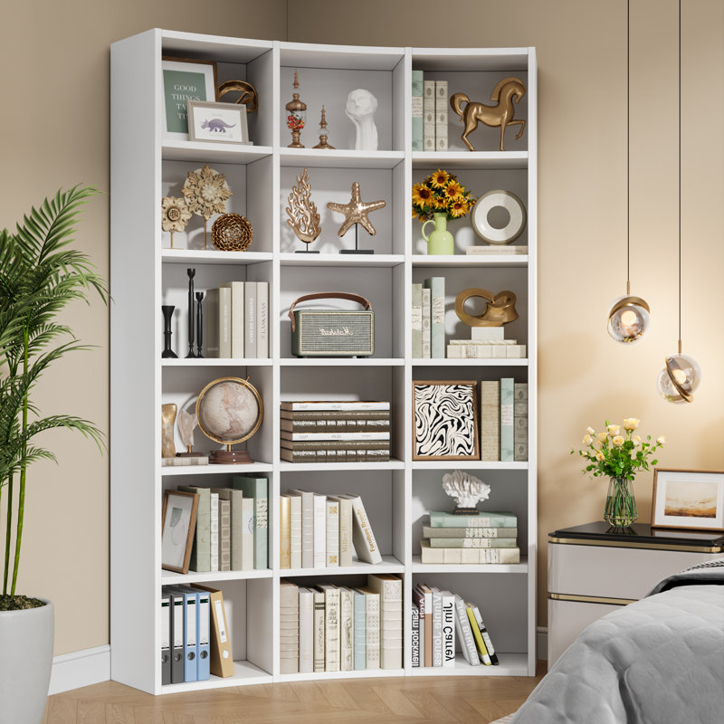 70.9" Tall Corner Bookshelf, 6 Tier Arc Shape Corner Shelf, Freestanding Bookcase For Living Room And Office, White