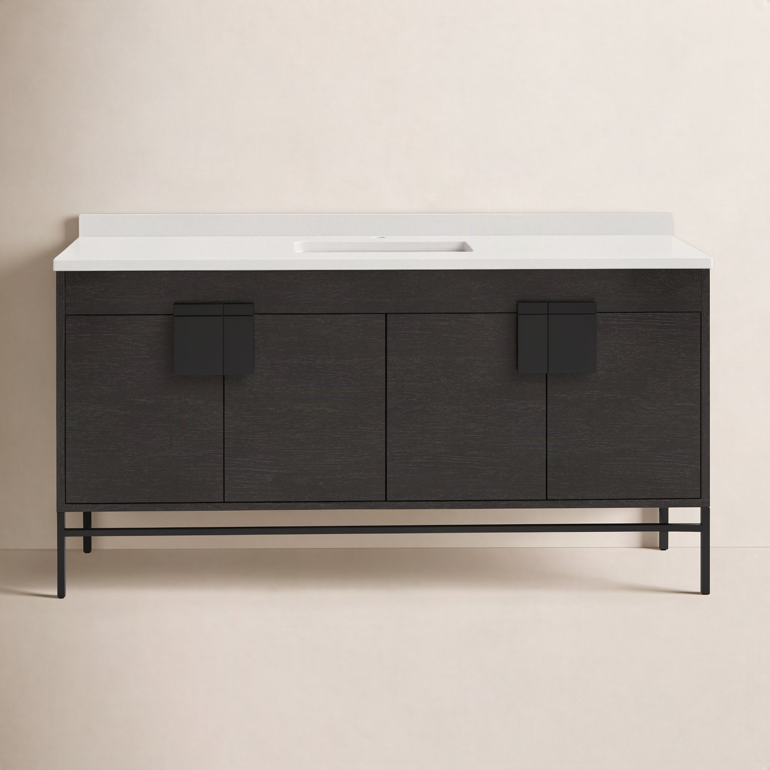 Maisie 60'' Single Bathroom Vanity, Black, Black