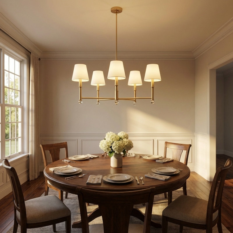 Wendt Chandelier, 5 Lights, 60.38" H x 33.13" W  x 33.13" D