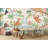 Cute Jungle Animals Nursery Mural Wallpaper with Tiger, Toucan, Monkey and Waterfall
