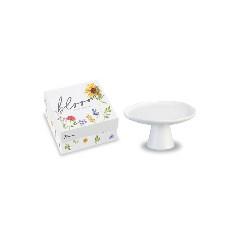 White Ceramic Round Pedestal for Organic Displays