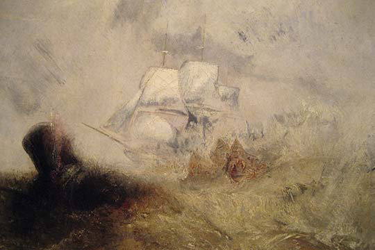 The whale ship-impression, H 28 po x l 42 po x P 1,5 po