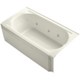 Memoirs® 60" x 33.75" Alcove Whirpool Cast Iron Bathtub with Heater
