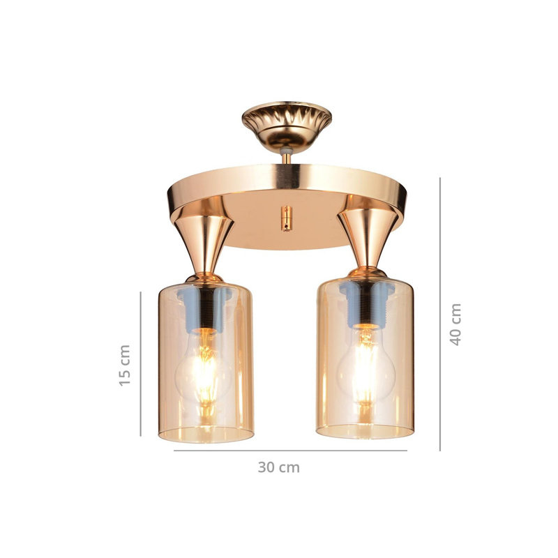 Plafonnier semi-encastré 2 lumières 11,81 po