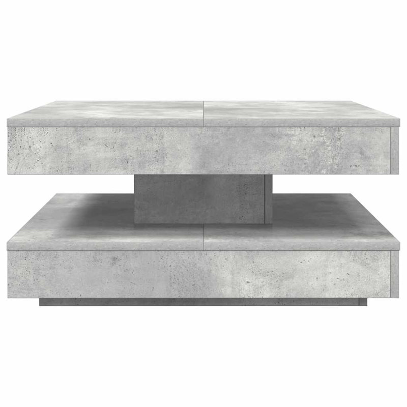 Coffee Table with Storage, 34.5" H x 70" L x 70" W, Concrete Grey