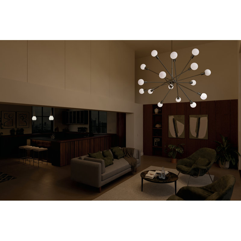 Chrome 16-Light Sputnik Chandelier with Adjustable Arms