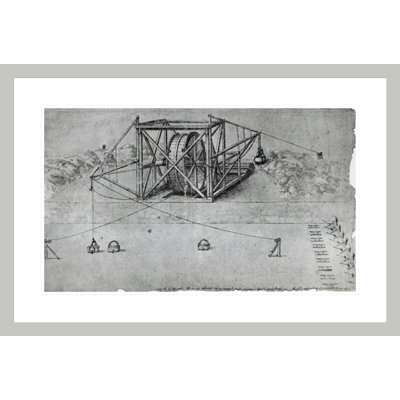 Excavator for canal construction (based on the design of another engineer) Fol. 1v-a Codex Atlanticus by Leonardo da Vinci -Framed Giclee Print