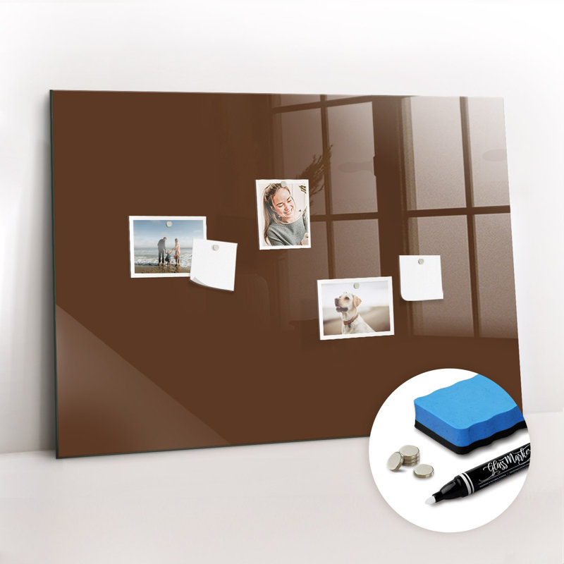 Magnetic Glass Dry Erase Board, Brown