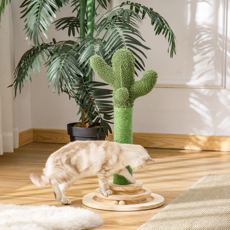 Matlock Cactus Cat Tree 60cm Sisal Scratching Post for Indoor Cats Green