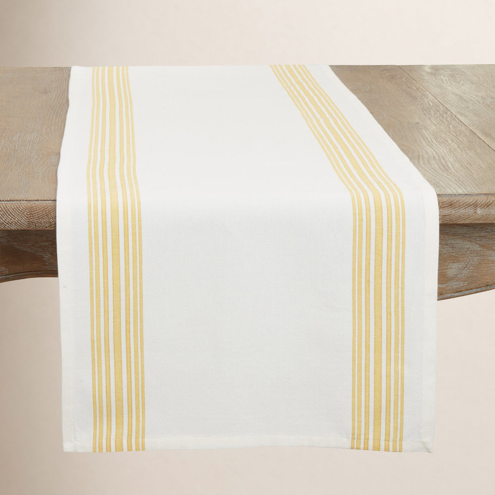 Wilber 72" Cotton Table Runner, Yellow