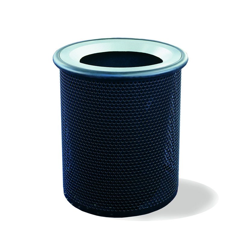 Poubelle en acier 30 gallons, Argent/Noir
