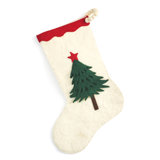 Hand Felted Wool Christmas Tree Stocking