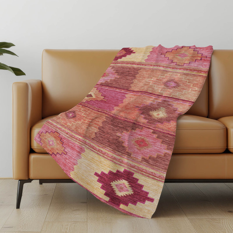 Jeté Sherpa Aztec Addison, Rose