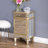 Mirrored Glass Top End Table with Storage
