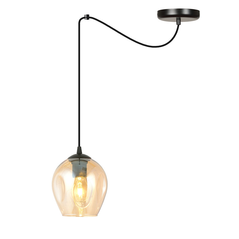 Cadfan 1 - Light Black Single Pendant, Amber