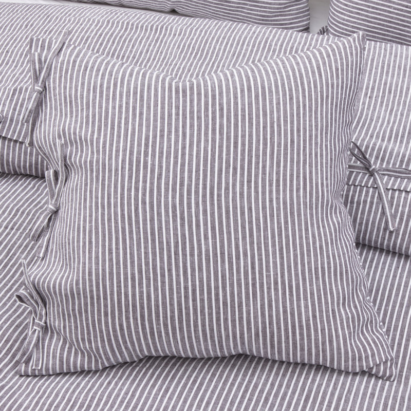 Grant Duvet Cover Set, Charcoal Gray, King Duvet Cover + 2 King Shams + 2 Throw Pillows