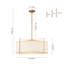 Luminaire suspendu tambour en tissu 4 lumières Modern
