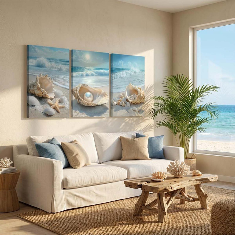 3 Piece Wrapped Canvas Print, 40 cm H x 90 cm W