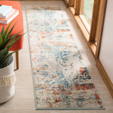 Felty Abstract Cream/Orange/Blue Rug