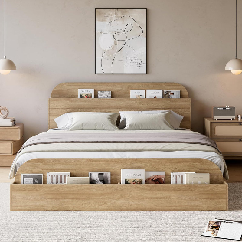 Solid Wood Platform Bed Frame, Full Size/Natural