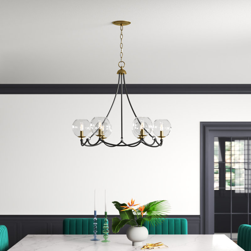 Lustre classique à 6 lumières avec abat-jour Merton