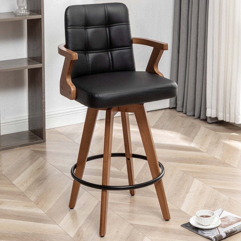 Corrales Swivel Bar Stool, Black, Counter Stool (68cm Seat Height)