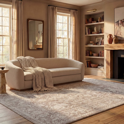 Calidia Oriental Beige/Cream Area Rug