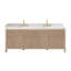 Lala 84" Double Bathroom Vanity with Grain White Engineered Stone Countertop without Mirror-2077209833