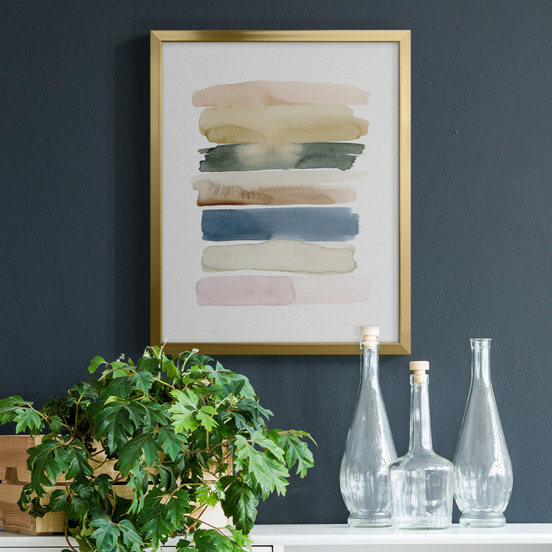 Foin Swatches II - peinture encadrée, Toile avec cadre doré, H 19 po x l 16 po