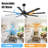 Indoor Ceiling Fan Without Light, With Remote Control-1308956878-1308956464
