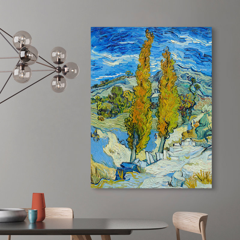 The Poplars At Saint-Rémy by Vincent Van Gogh - Wrapped Canvas Print, 100cm H x 70cm W x 4m D