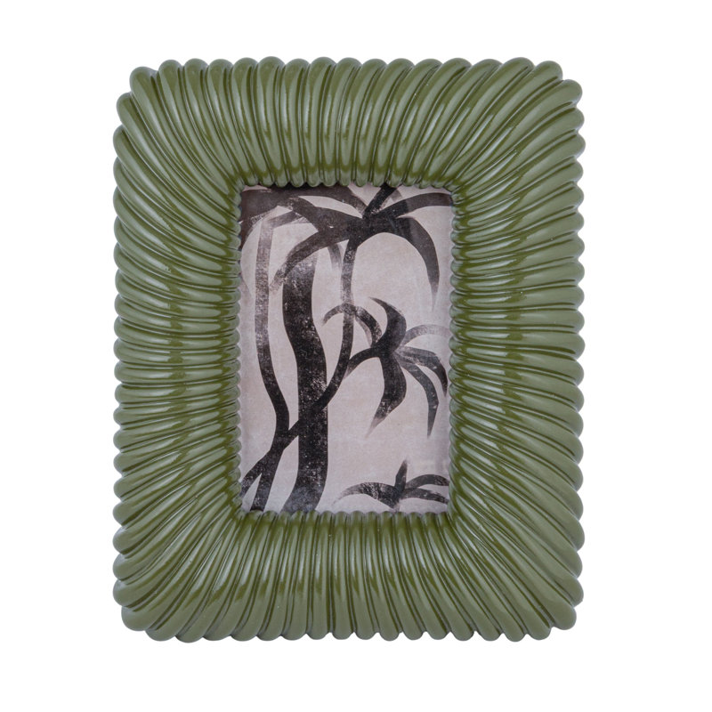 Resin Ribbed Photo Frame Distressed Artisan Accent