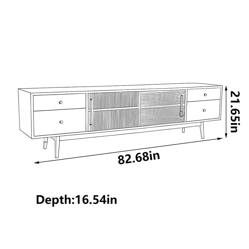 Nordic style simple TV cabinet, 82.68"