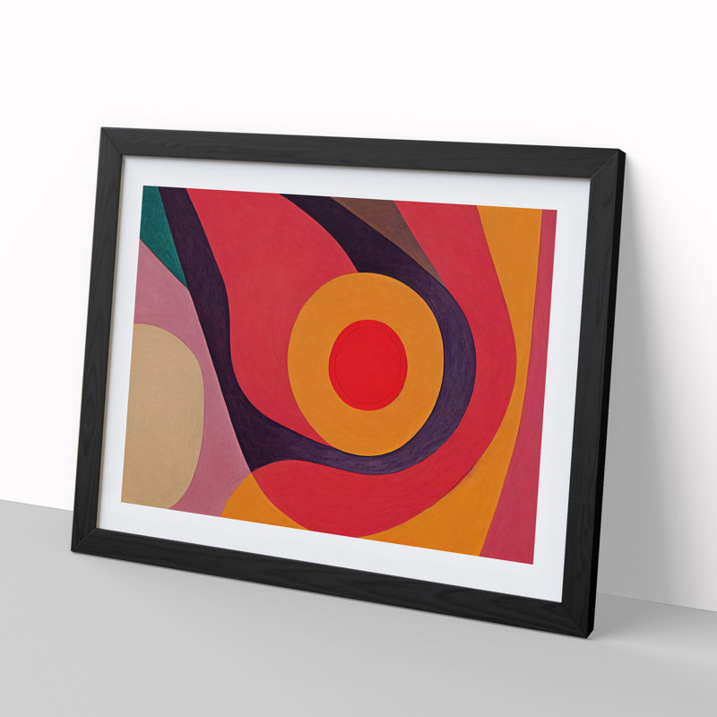 Marvellous Modern Abstract - Single Picture Frame Print, Black, 46cm H x 64cm W x 2cm D