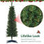 5ft Unlit Artificial Christmas Tree, Pencil Xmas Tree with Realistic Branches, Green