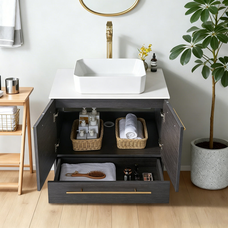 Meuble-lavabo simple 30 po avec lavabo vasque moderne