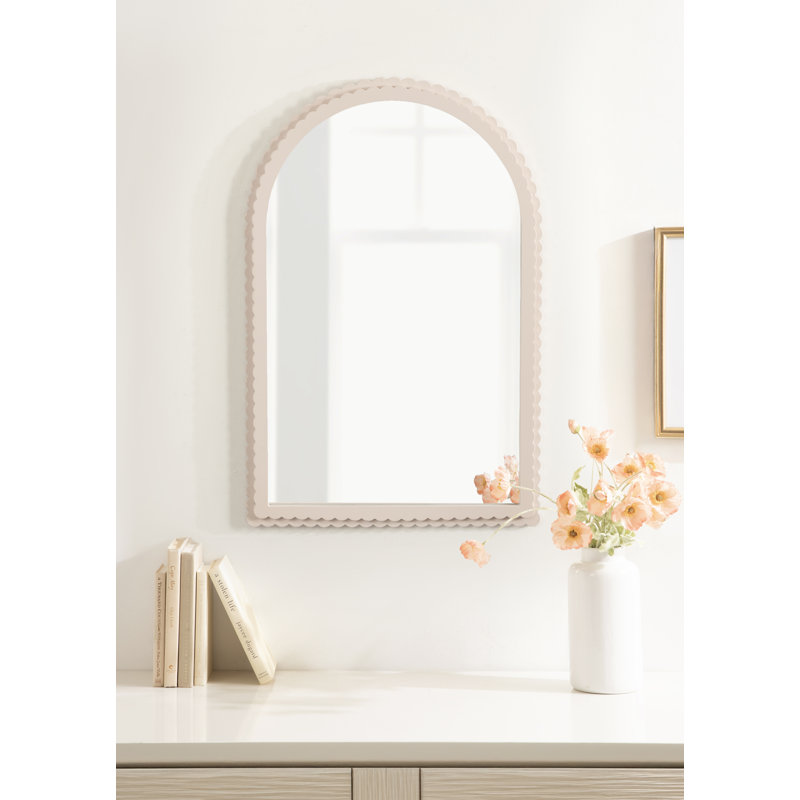 Miroir mural Scallia, 30 po x 20 po, Rose