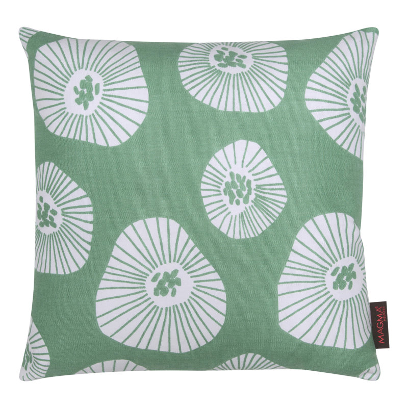 Coussin en coton Juno, 15 po x 15 po, Vert