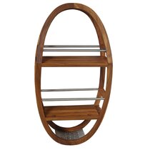 BSL Teak Shower Caddy, Shower Organizer For Bathroom, Non Slip, Indoor and  Outdoor, Hanging Shower Organizer, Showerhead, 3 Shelf, The Thoren 