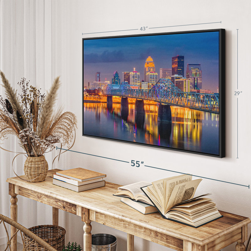 «Louisville Night Skyline Wall Art», H 29 po x l 43 po
