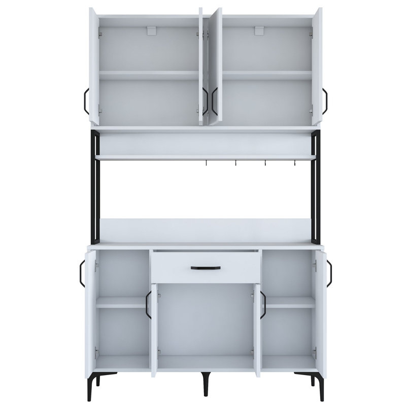 Modern Multi-Purpose Cabinet, White, 47.2 x 78.1 x 15.7 inches | 100% Melamine Coated E1 Quality Chipboard, Thickness: 0.7 inches | Stylish Storage Solution for Home & Office, Durable & Elegant Design